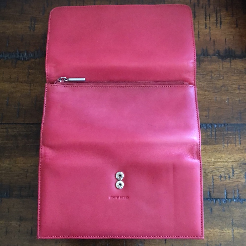 Genuine Leather Elegant Red Women's Long Wallet - Picture 4 of 5